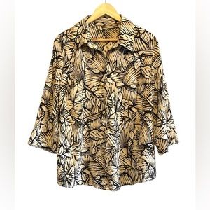 Coastal Cowgirl 3/4 Sleeve Printed Button Up